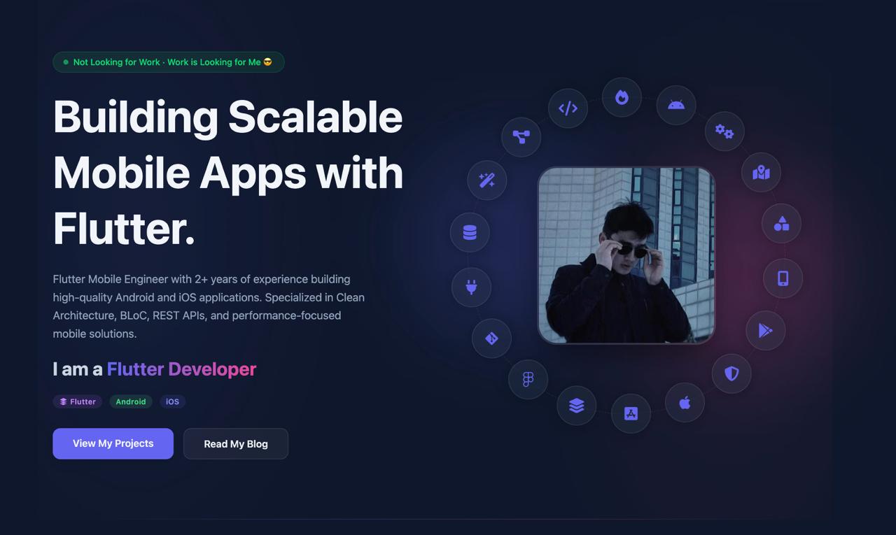 Men o‘z portfolio web saytimni ishga tushirdim